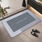 Bath Mat Rubber Bathroom Mat-quick Dry Absorbent Rug Non-slip Thin 17x27in Grey