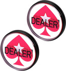 2 Pack 3in Clear Acrylic Poker Dealer Button Set Heavy Duty Rubber Bumpers Poker