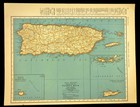 Vintage Puerto Rico Map San Juan Ponce Aquadilla Original Atlas Map Ca 1939