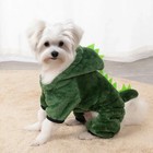 Pet Dog Cat Dinosaur Costume Hoodie Winter Warm Fleece Coat Halloween Cosplay