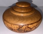 Hand Turned Wood Trinket Box Kitchen Sugar Bowl W Lid Signed 4 5   