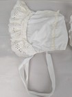 Vintage Baby Bonnet Lot 3 White Ties Lace Delicate Christening Hat 1970s 1980s