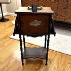 Antique Humidor  Smoking Table Cigar Newspaper Stand