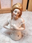 Vintage Germany Porcelain Pin Cushion Doll Half Doll Approx 3 75 h