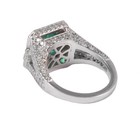 4 10 Ct Natural Emerald Diamond Anniversary Ring 14k Solid White Gold Size 5 5