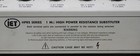 Iet Hprs 1m High Power Resistance Substituter  Uses Dale Style Alum Resistors