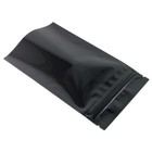 Black Foil Mylar Bags Glossy Flat Zip Seal Lockbottom Filling Top Sealed