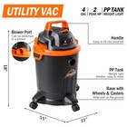 Wet Dry Vac 4 Gallon 2 0 Peak Hp Shop Vacuum Black Orange Vo405p Armor 0901 Hepa