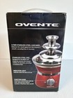 New Ovente Mini Electric 3-tier Chocolate Fondue Fountain Red Stainless Steel