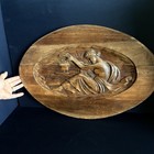 Antique Wall Hanging Plaque Siren Sea Nymph Woman Goddess Ship Sailboat