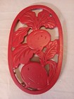 Vintage Cast Iron Oval Footed Trivet Turnip Hot Plate Stand 10  X 6 