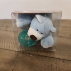 Wubbanub Infant Silicone Blue Pacifier Blue Puppy Plush Bpa Latex Free New Nib
