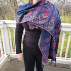 Mexican Poncho Scarf Cape Shawl Oaxaca Mexico Handwoven Handmade New Fall Winter