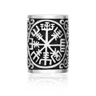 925 Sterling Silver Vegvisir Viking Compass Beard Hair Bead Dreadlocks