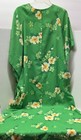 Vtg Hilo Hatties Hawaiian Green Floral Long Boho Maxi Lg Muu Muu Dress