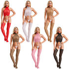 Women Rompers Bedroom Leotard Shaping Jumpsuit Hollow Out Bodysuit Teddy Sheer