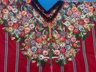 Huipil Patzun Guatemala Hand Woven Shirt Patzun Stripes Embroidered Flowers