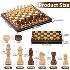 Magnetic 15  Wooden Chess Set - 2-in-1 Foldable Travel Game With Storage   Extra