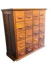 Antique Apothecary Cabinet Cupboard 20 Drawer Tiger Oak Collectors Office File