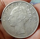  v6 old  East India Company 1840 Victoria Silver Rupee Indian Head 11 6gm