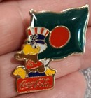 1984  Vintage Olympic Summer Sam Eagle Bangladesh Flag Coca Cola Pin Enamel