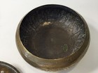 Antique India Hand Chased Brass Ceremony Incense Burner W lid  8  W X 4 3 4  H