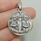 Vintage Sterling Silver Saint Michael Pendant Medal Charm Peter Stone