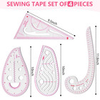 4 Pcs Clear Metric Sewing Ruler Set French Curve Pattern Making Ruler Kit For Kn