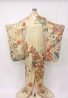 Women   s Puresilk Furisode Vintage Geisha Japan Kokuho Kiku Botan Aoi