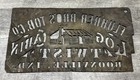 Antique Tobacco Stencil Fluhrer Bros  Log Cabin Twist Boonville  Indiana Rare