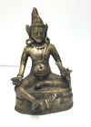 Antique Cast Brass Hindu buddhist Seated Deity Jambhala dzambhala Figure 7   h