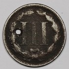 1868 Three Cent Nickel    Holed    210516