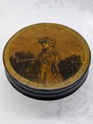 Antique French 19th C  Papier Mache Snuff Box  Figural Victorian Lady Portrait