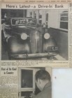 1937 Newspaper Clipping First Drive-in Bank In United States Opens In Vernon Ca