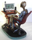 Skeleton At Desk   Computer Table Skull Figurine Statue Skeleton Halloween