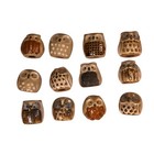 12 Miniature Pottery Owls In Display Cabinet Owl Collection Wall Art Vintage