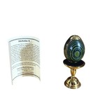 Vintage Van Cort White House Kaleidoscope Birch Wood Egg W  Brass Stand Faberge 