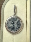 925 Sterling Silver Gray Agate Cameo Vintage Jewelry Pendant Estate Jewelry