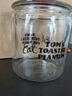 Vintage Counter Top Eat Tom s Toasted Peanuts Glass Jar 5 Cents Embossed Red Lid