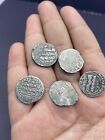 Collectable Ancient Old Islamic Ghaznvied Pure Sliver 5 Coins