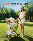 Pet Stroller For Dogs cats Upto 55lbs Strollers With 4wheels Removable Carrier