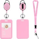 Id Badge Holder With Retractable Reel Clip  Lanyard With Release Buckle 