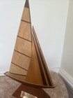 Vtg 1980   s Signed Mark T Diebolt Wood Sailboat Sculpture 11    Nautical Art 81 250