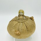Antique Victorian Pin Hat Pin Cushion Porcelain Half Doll Girl Lace Primitive 