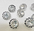 11 Vintage Silver W Lrg Rhinestone Center Metal Buttons Open Work 5 8 Inch