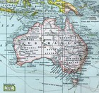 1897 Century Map Oceania Australia New Zealand Samoa Fiji Hawaii Tahiti Pacific