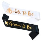 2 Pack Bride And Groom To Be Sash Set Bachelorette Party Bridal White black