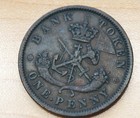 1852 Bank Of Upper Canada One Penny Token