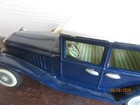 Vintage Tin Toy Car - Made In Japan - Plate N-1929 Navy Blue With White Top