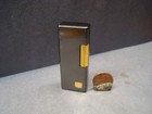 Vtg Nos Colibri Flint Lighter-gold Accents-piston Hinge-vertical Etched Stripes